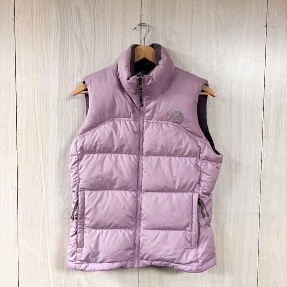 North Face Womens Purple Nuptse Vest Medium 96 Retro Winter Puffer Bubble Jacket - Picture 1 of 7